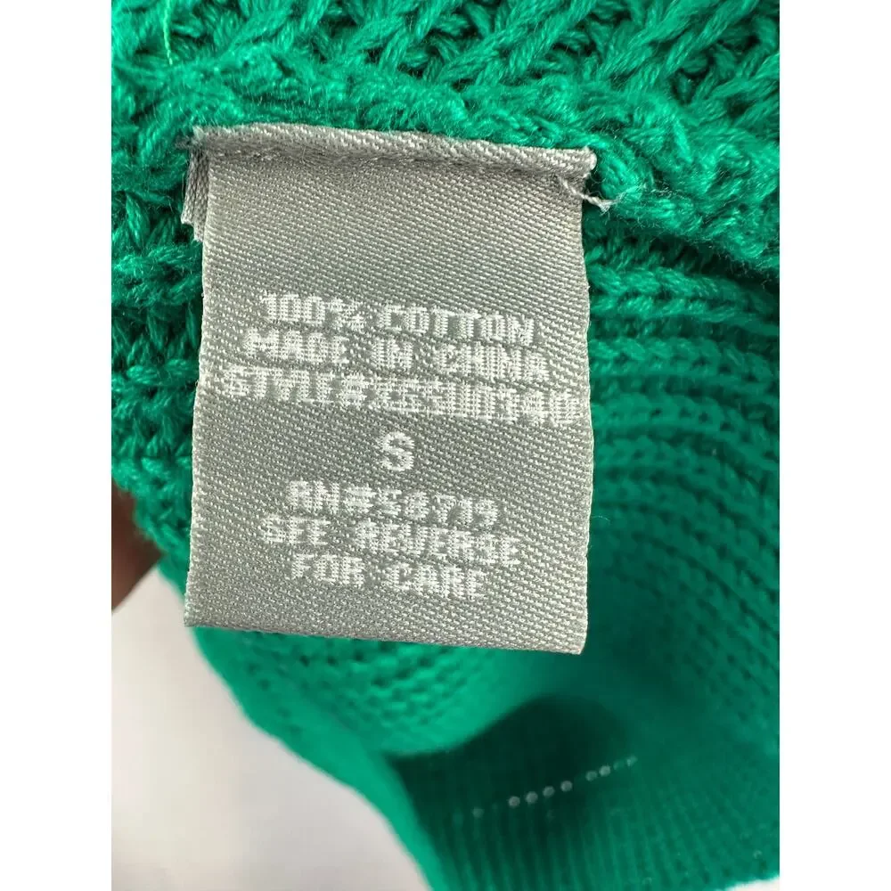 Women’s NY Collection Short Sleeve Sweater Green Size S